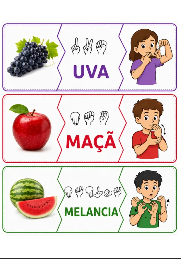 Exemplo do jogo Encaja Frutas en LSM